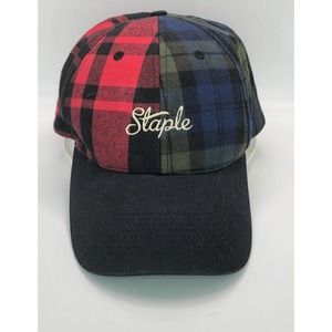 Staple Plaid Pigeon Adjustable Ball Cap Hat Black Blue Red Green